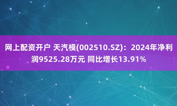 网上配资开户 天汽模(002510.SZ)：2024年净利润9525.28万元 同比增长13.91%