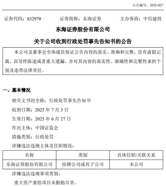 炒股开户 东海证券惨遭罚没6000万！三年未圆“上市梦”