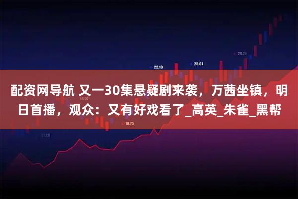 配资网导航 又一30集悬疑剧来袭，万茜坐镇，明日首播，观众：又有好戏看了_高英_朱雀_黑帮